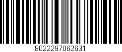 Código de barras (EAN, GTIN, SKU, ISBN): '8022297062631'