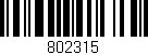 Código de barras (EAN, GTIN, SKU, ISBN): '802315'