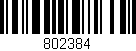 Código de barras (EAN, GTIN, SKU, ISBN): '802384'