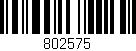 Código de barras (EAN, GTIN, SKU, ISBN): '802575'