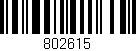 Código de barras (EAN, GTIN, SKU, ISBN): '802615'