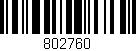 Código de barras (EAN, GTIN, SKU, ISBN): '802760'