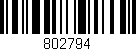 Código de barras (EAN, GTIN, SKU, ISBN): '802794'