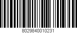 Código de barras (EAN, GTIN, SKU, ISBN): '8029840010231'