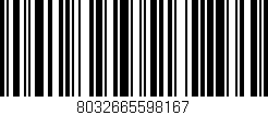 Código de barras (EAN, GTIN, SKU, ISBN): '8032665598167'