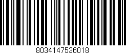 Código de barras (EAN, GTIN, SKU, ISBN): '8034147536018'
