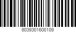 Código de barras (EAN, GTIN, SKU, ISBN): '8039301600109'
