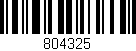 Código de barras (EAN, GTIN, SKU, ISBN): '804325'