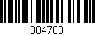 Código de barras (EAN, GTIN, SKU, ISBN): '804700'