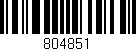 Código de barras (EAN, GTIN, SKU, ISBN): '804851'