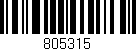 Código de barras (EAN, GTIN, SKU, ISBN): '805315'