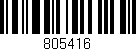 Código de barras (EAN, GTIN, SKU, ISBN): '805416'