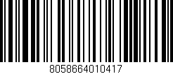 Código de barras (EAN, GTIN, SKU, ISBN): '8058664010417'