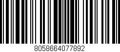 Código de barras (EAN, GTIN, SKU, ISBN): '8058664077892'