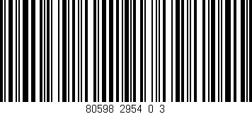 Código de barras (EAN, GTIN, SKU, ISBN): '80598_2954_0_3'