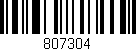 Código de barras (EAN, GTIN, SKU, ISBN): '807304'