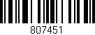 Código de barras (EAN, GTIN, SKU, ISBN): '807451'