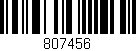 Código de barras (EAN, GTIN, SKU, ISBN): '807456'
