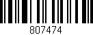 Código de barras (EAN, GTIN, SKU, ISBN): '807474'