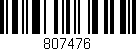 Código de barras (EAN, GTIN, SKU, ISBN): '807476'