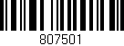 Código de barras (EAN, GTIN, SKU, ISBN): '807501'