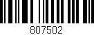 Código de barras (EAN, GTIN, SKU, ISBN): '807502'