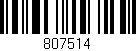 Código de barras (EAN, GTIN, SKU, ISBN): '807514'