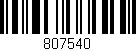 Código de barras (EAN, GTIN, SKU, ISBN): '807540'