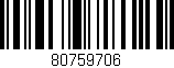Código de barras (EAN, GTIN, SKU, ISBN): '80759706'