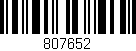 Código de barras (EAN, GTIN, SKU, ISBN): '807652'