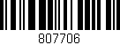 Código de barras (EAN, GTIN, SKU, ISBN): '807706'