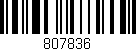 Código de barras (EAN, GTIN, SKU, ISBN): '807836'