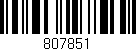 Código de barras (EAN, GTIN, SKU, ISBN): '807851'
