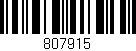Código de barras (EAN, GTIN, SKU, ISBN): '807915'