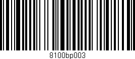 Código de barras (EAN, GTIN, SKU, ISBN): '8100bp003'