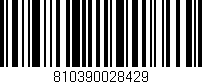 Código de barras (EAN, GTIN, SKU, ISBN): '810390028429'
