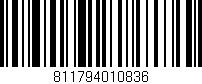 Código de barras (EAN, GTIN, SKU, ISBN): '811794010836'