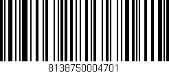 Código de barras (EAN, GTIN, SKU, ISBN): '8138750004701'