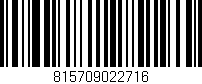 Código de barras (EAN, GTIN, SKU, ISBN): '815709022716'