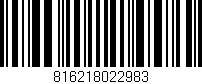 Código de barras (EAN, GTIN, SKU, ISBN): '816218022983'
