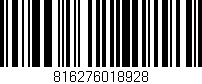 Código de barras (EAN, GTIN, SKU, ISBN): '816276018928'