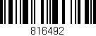 Código de barras (EAN, GTIN, SKU, ISBN): '816492'