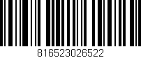 Código de barras (EAN, GTIN, SKU, ISBN): '816523026522'