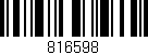 Código de barras (EAN, GTIN, SKU, ISBN): '816598'