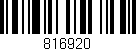Código de barras (EAN, GTIN, SKU, ISBN): '816920'