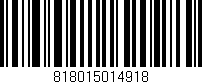 Código de barras (EAN, GTIN, SKU, ISBN): '818015014918'