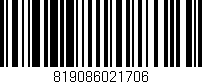 Código de barras (EAN, GTIN, SKU, ISBN): '819086021706'