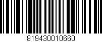 Código de barras (EAN, GTIN, SKU, ISBN): '819430010660'