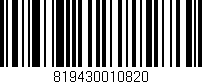 Código de barras (EAN, GTIN, SKU, ISBN): '819430010820'