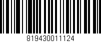 Código de barras (EAN, GTIN, SKU, ISBN): '819430011124'